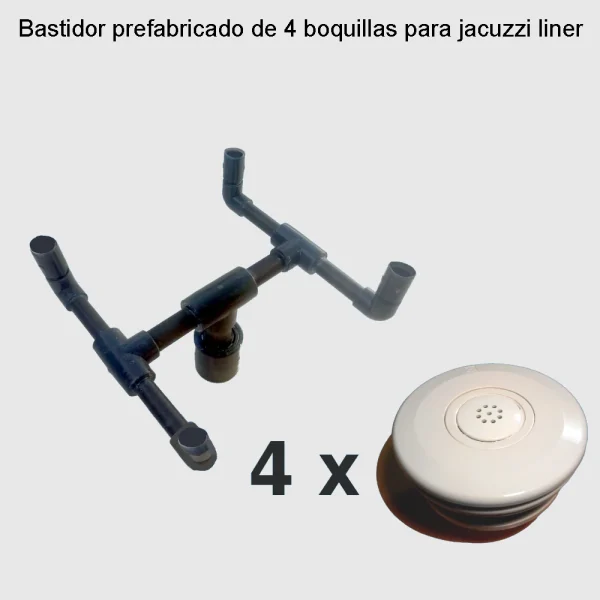 Bastidor prefabricado de 4 boquillas melppa para jacuzzi piscina liner