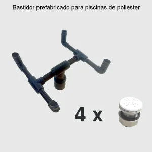 Bastidor prefabricado de 4 boquillas para jacuzzi en piscinas de poliester melppa